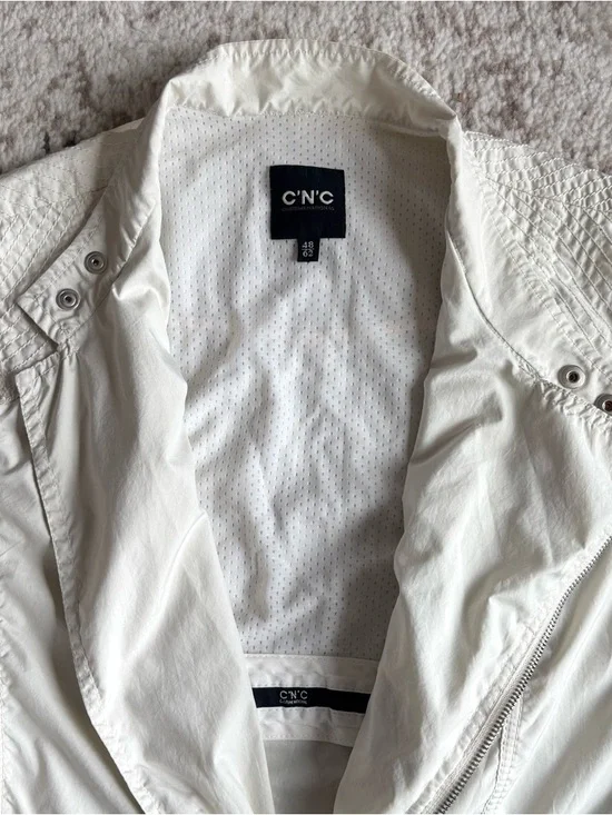 Vintage CNC Costume National White Asymmetric Zip Moto/Windbreaker Jacket - Picture 8 of 12